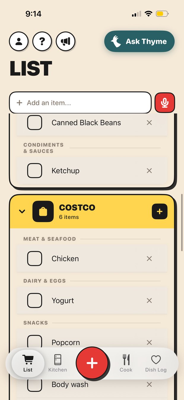 Trepo shopping list